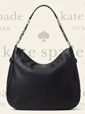 Authentic Kate Spade designer black leather handbag purse